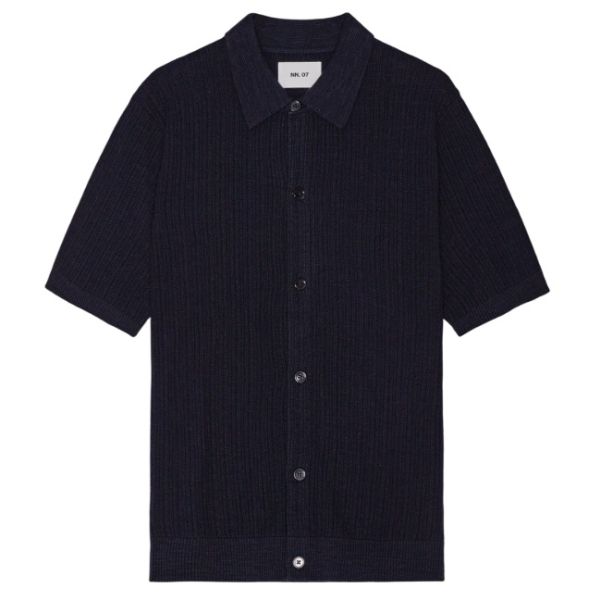 NN.07 Nolan Cardigan Overhemd Navy