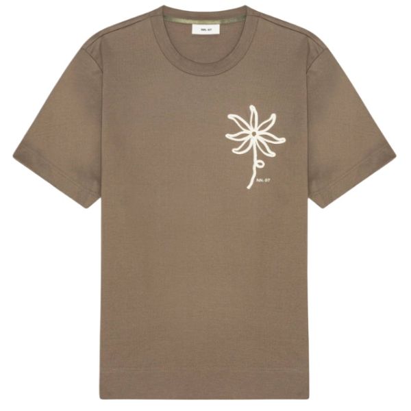 NN.07 Pedro EMB T-shirt Bruin