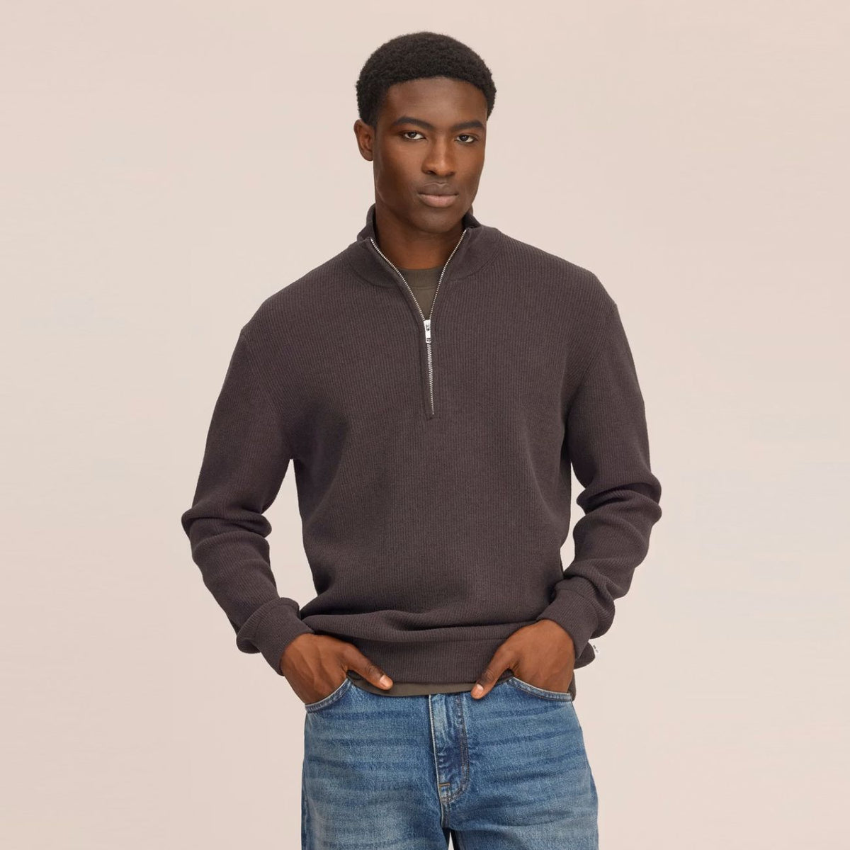 NN.07 Danny Half Zip Sweater Brun