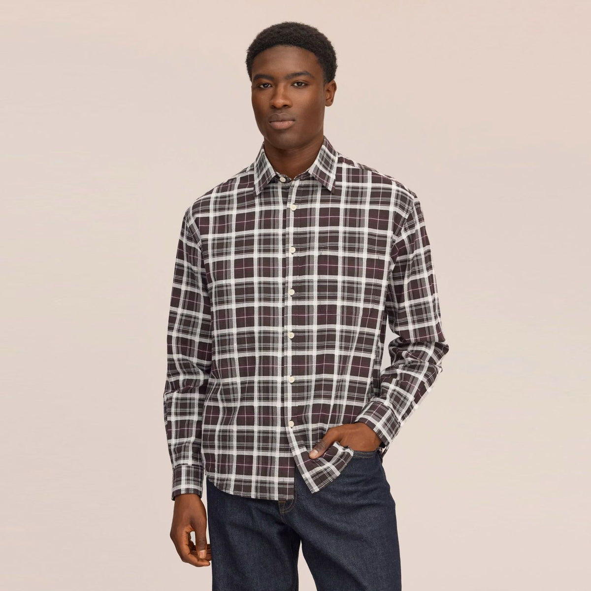 NN.07 Deon Check Skjorte Bordeaux