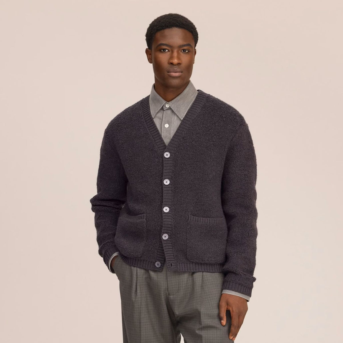 NN.07 Fleece Cardigan Brun