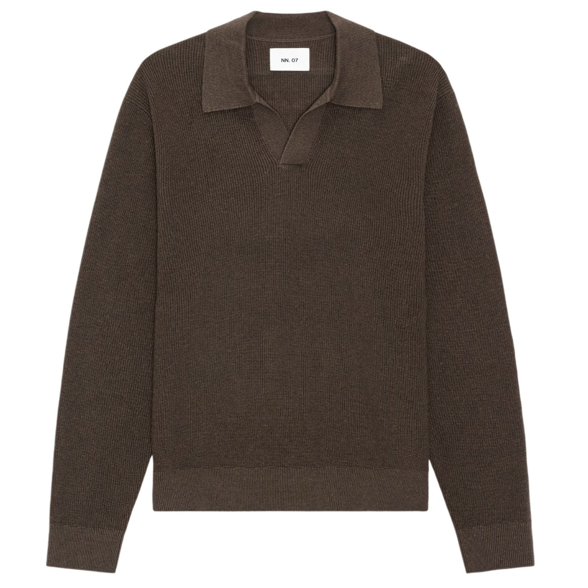NN.07 Hope Rib langærmet polo brun