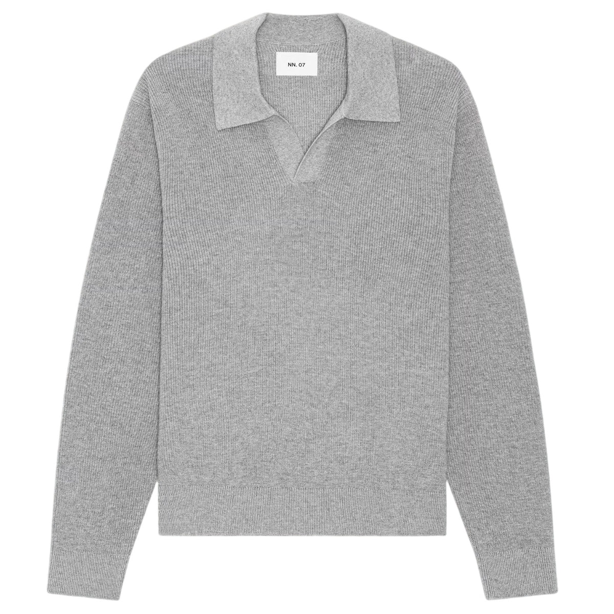 NN.07 Hope Rib langærmet polo grå