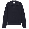 NN.07 Hope Rib Langærmet Polo Navy