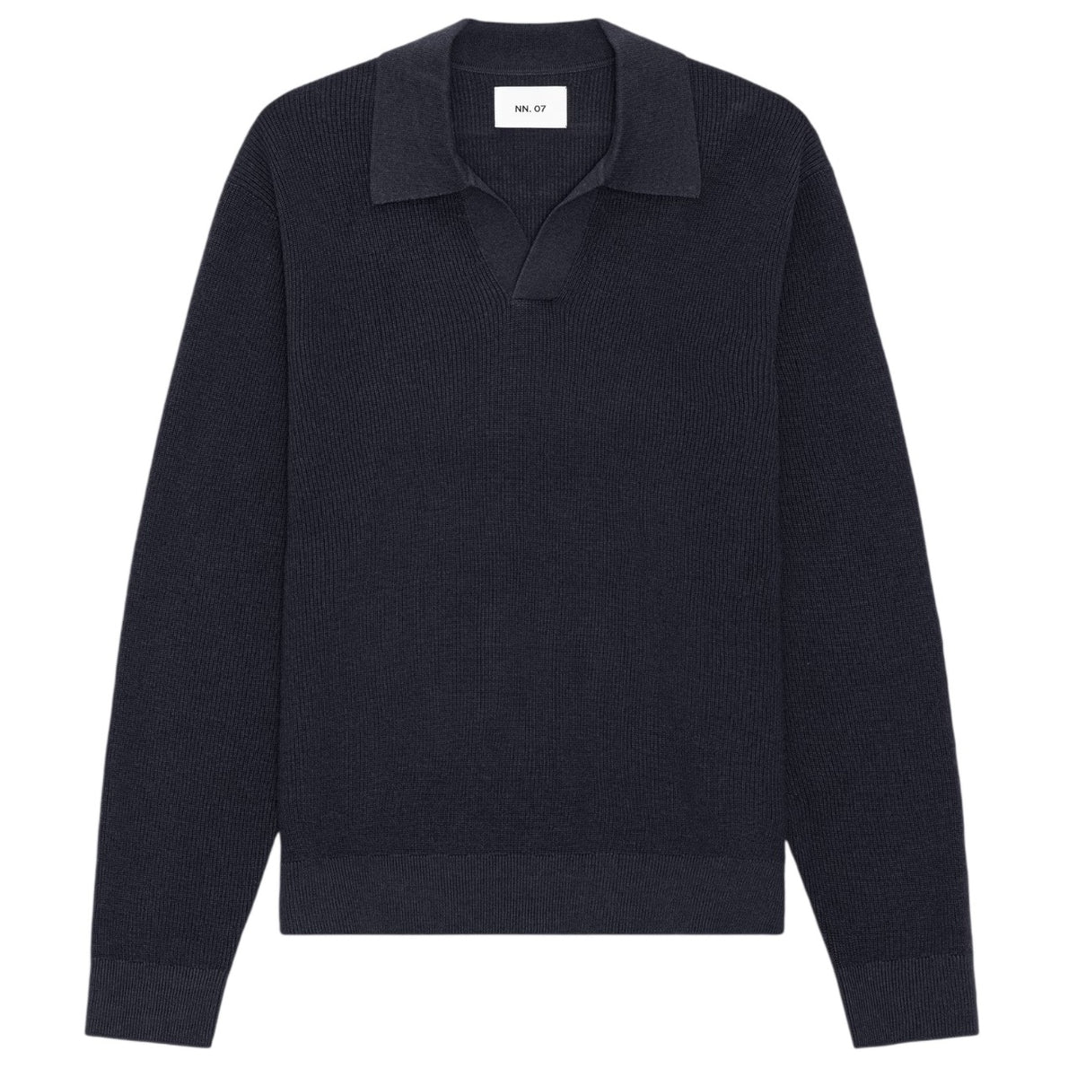 NN.07 Hope Rib Langærmet Polo Navy