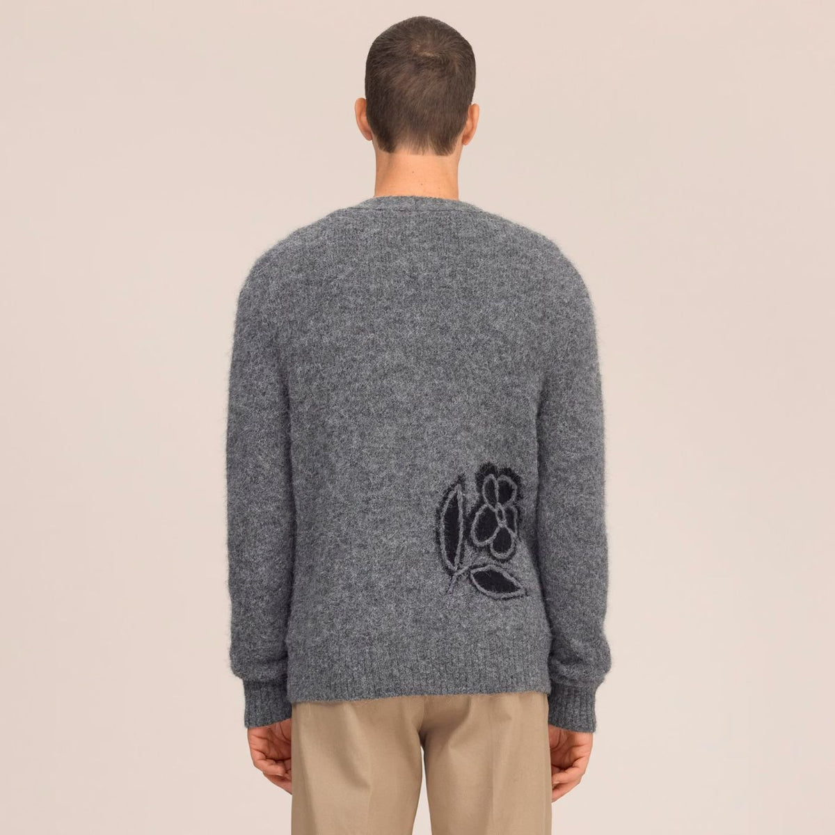 NN.07 Kyle Flower Cardigan Grå