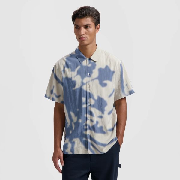 Olaf Abstract Dandelion Overhemd Off White/Blauw