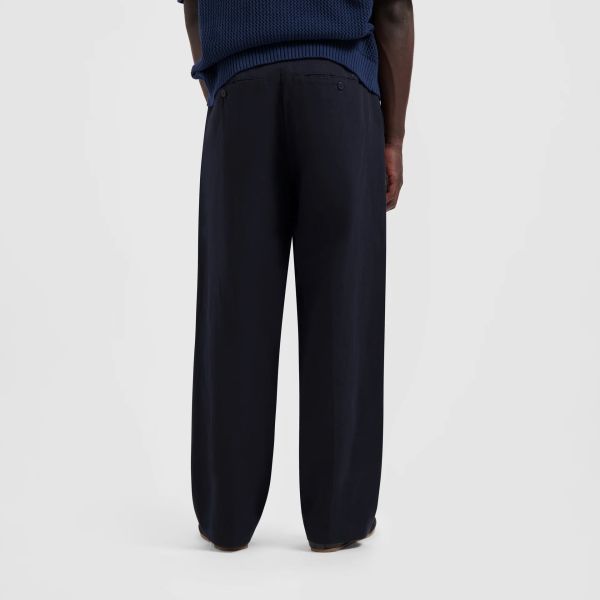 Olaf Cotton Linen Broek Navy