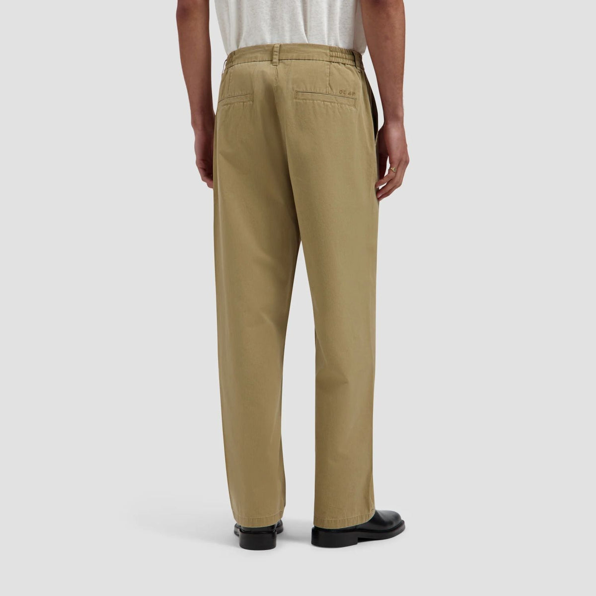 Olaf Herringbone Pleated Broek Beige