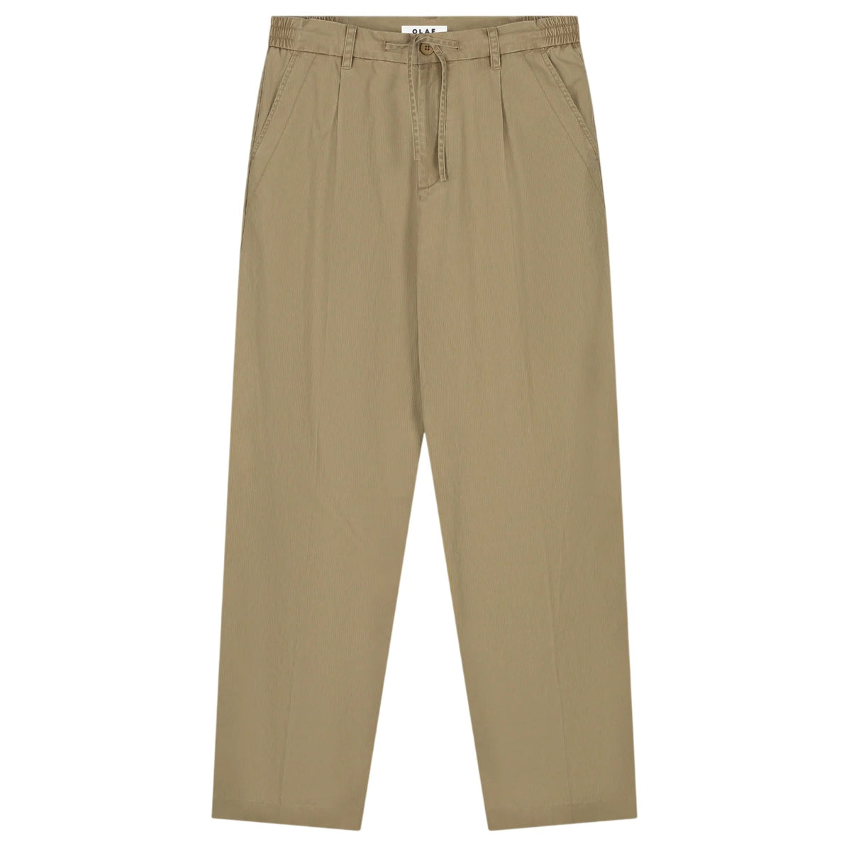 Olaf Herringbone Pleated Broek Beige