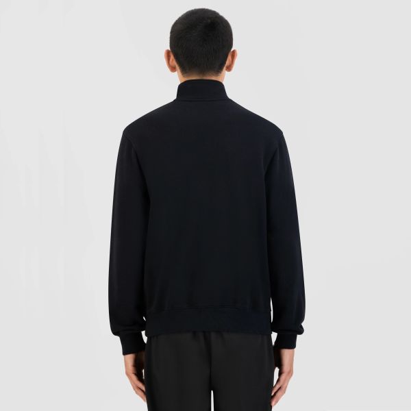 Olaf Italic Zip Mock Sweater Zwart