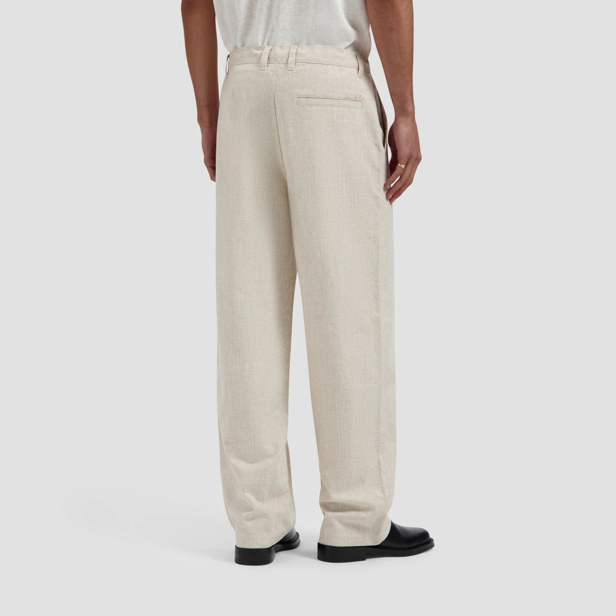 Olaf Linen Barrel Leg Broek Beige