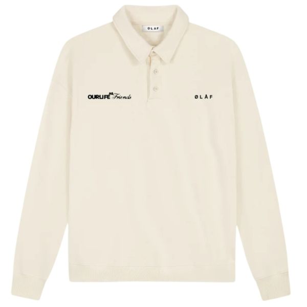 Olaf Script Friends Oversized Polo Off White