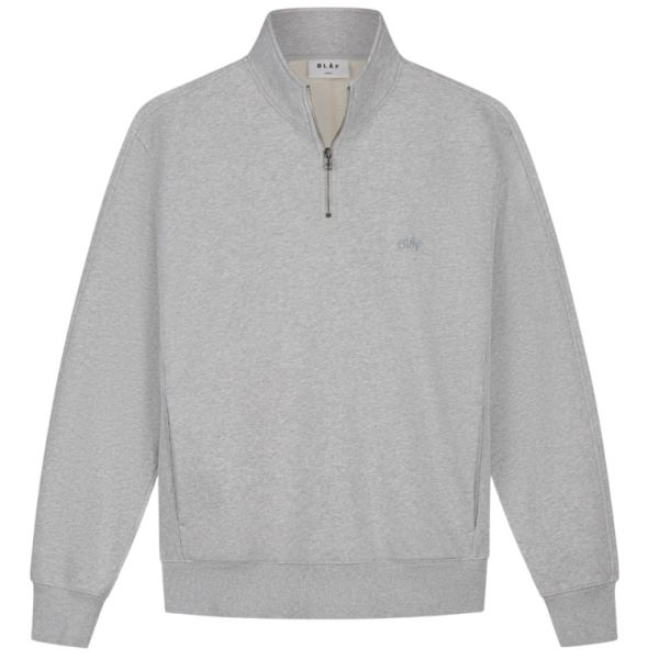 Olaf Signature Zip Mock Sweater Grijs