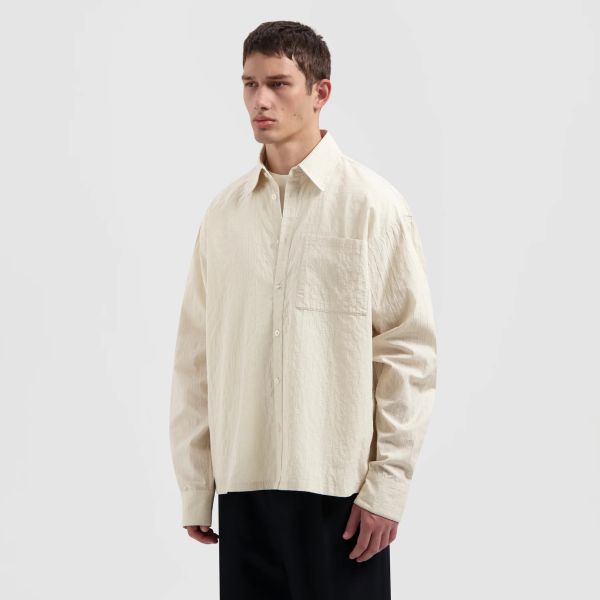 Olaf Textured Boxy Overhemd Off White