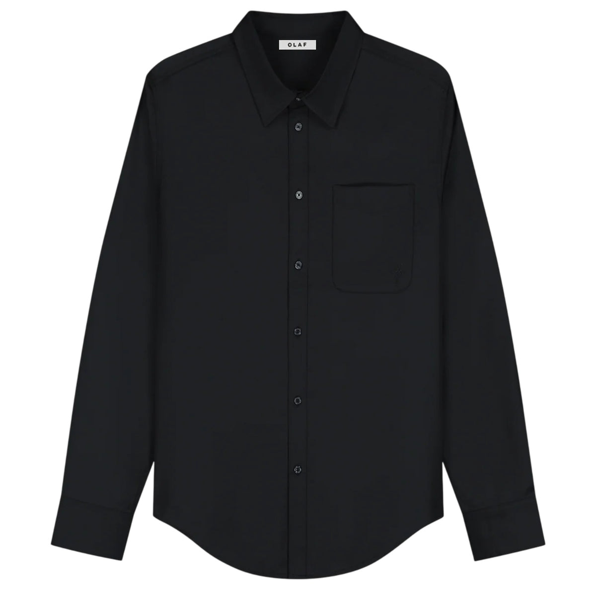 Olaf Tropical Wool Blend Overhemd Zwart