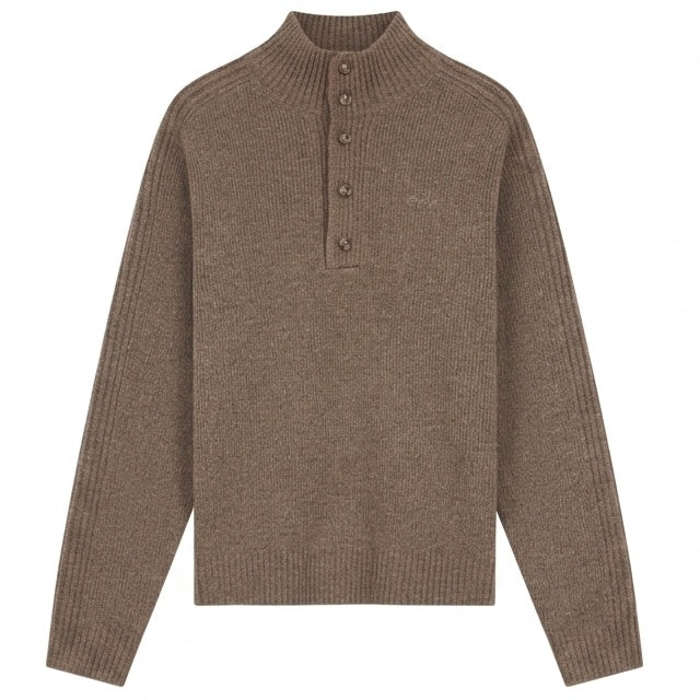 Olaf Strikket Mock Neck Sweater Brun
