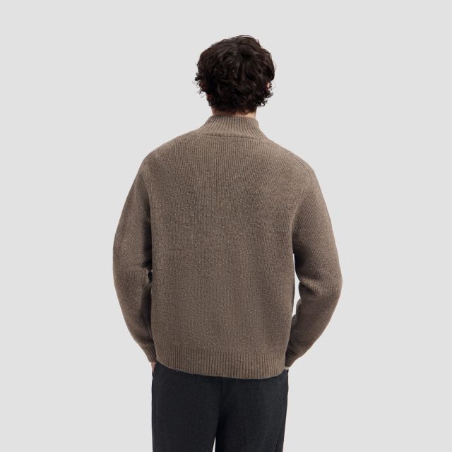 Olaf Strikket Mock Neck Sweater Brun
