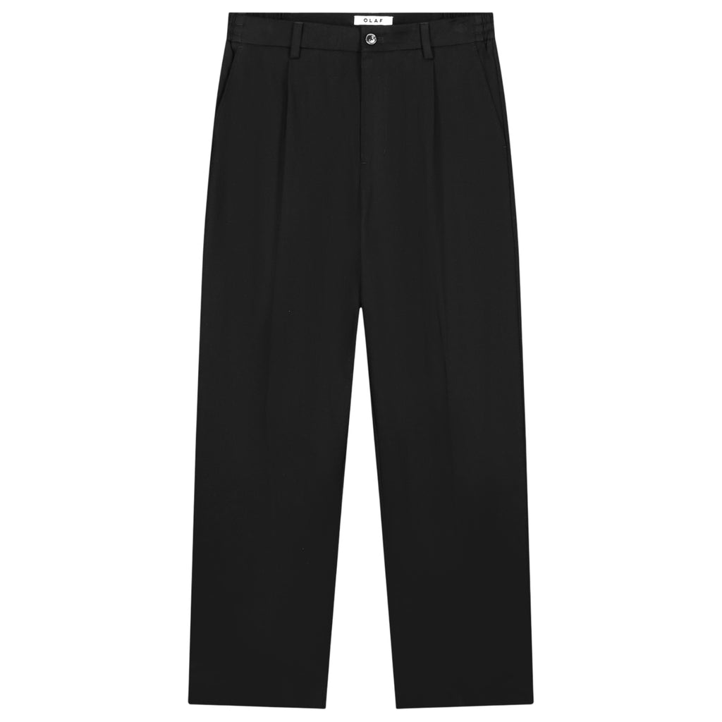 Olaf Regular Pleated Bukser Sort