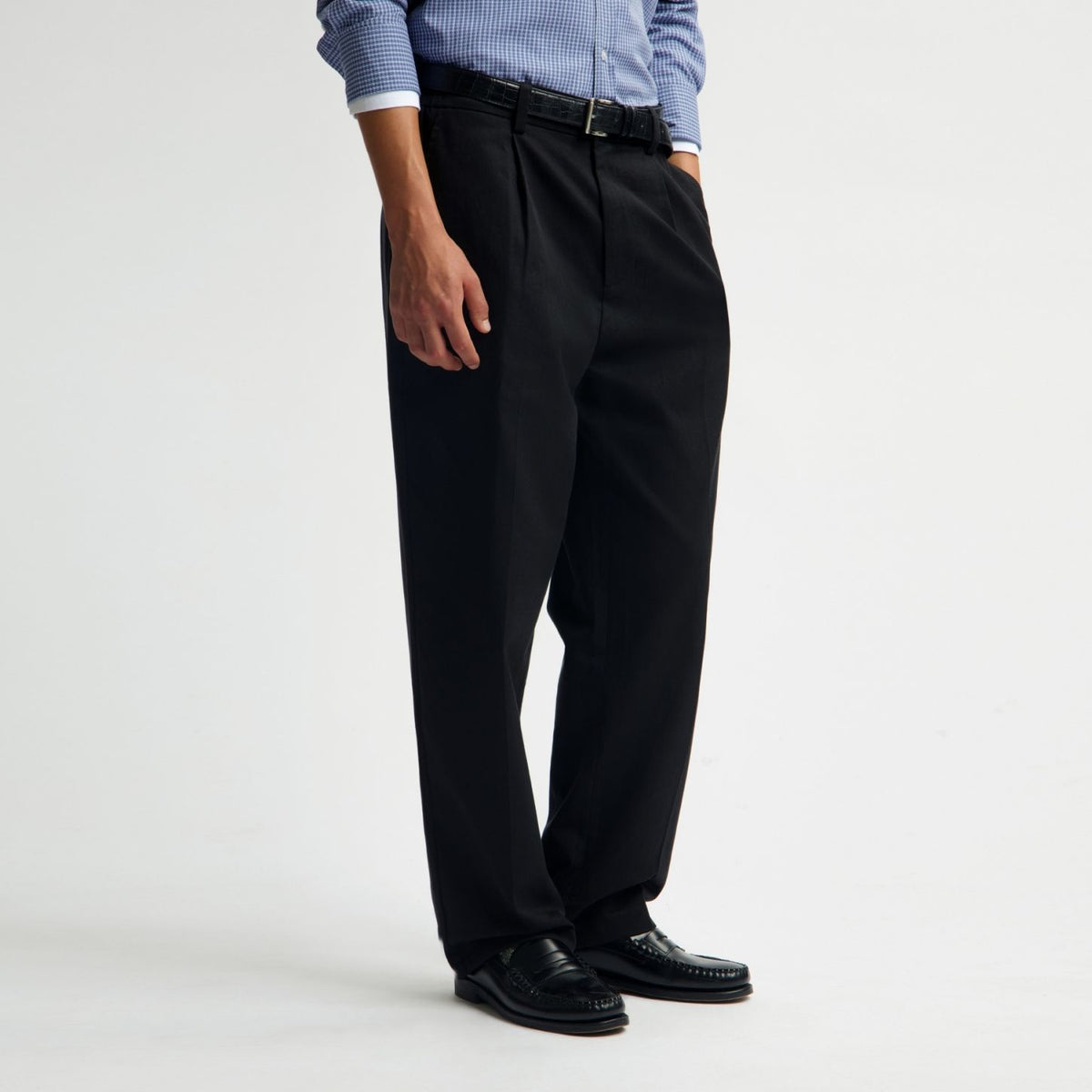 Olaf Regular Pleated Bukser Sort