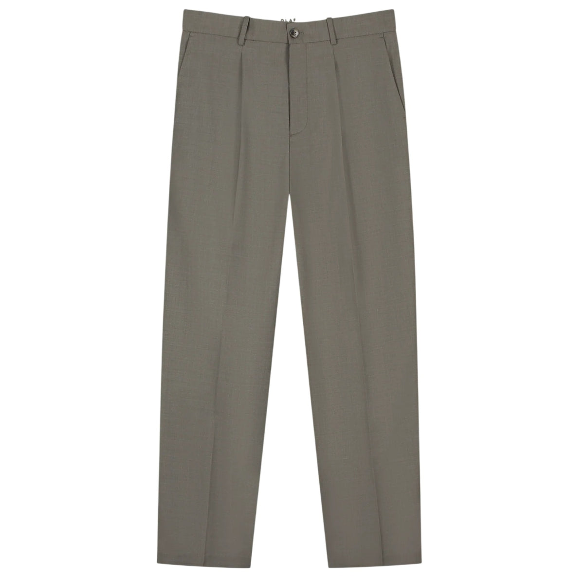 Olaf Regular Wool Pleated Chino Brun