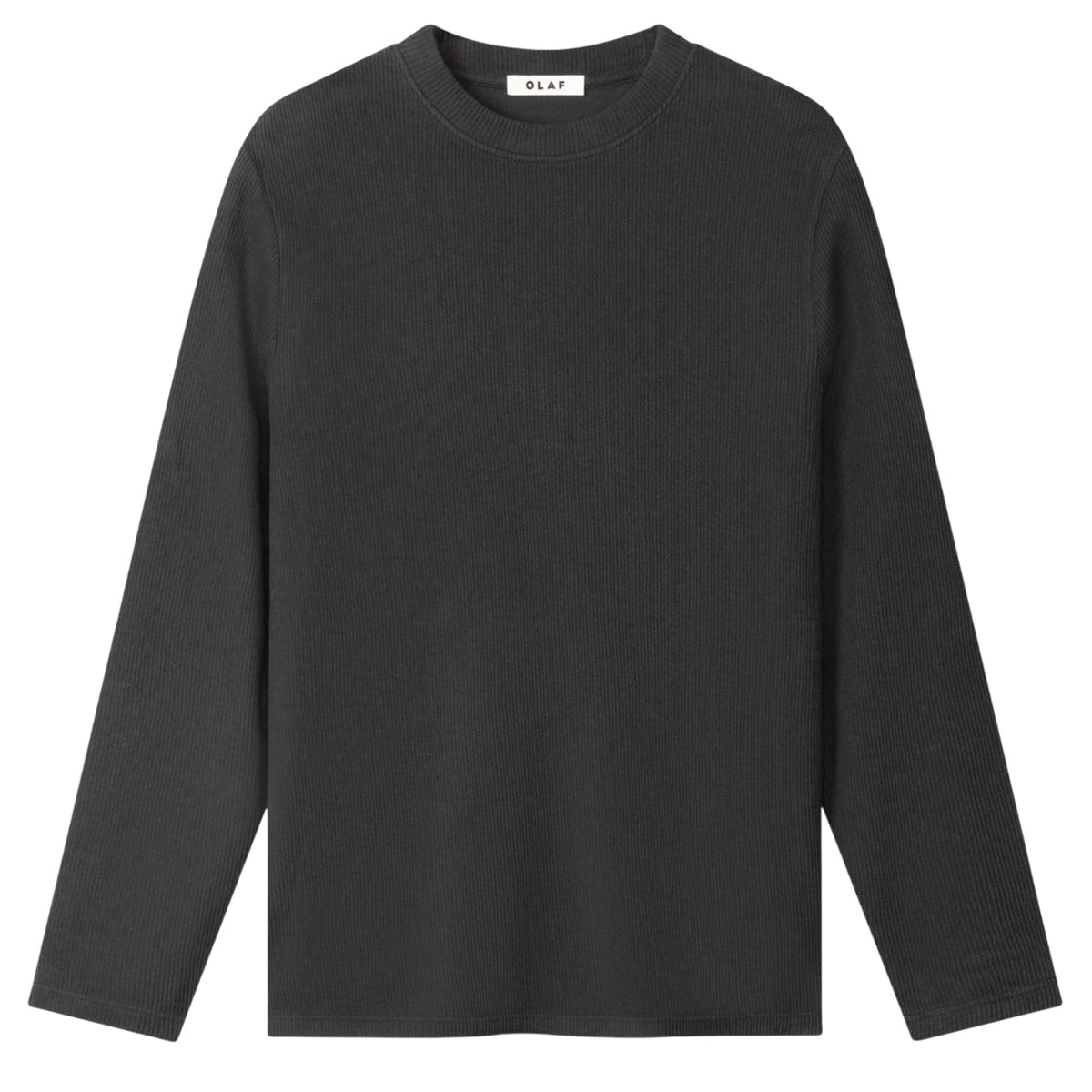 Olaf Ribstrikket langærmet t-shirt Antracit