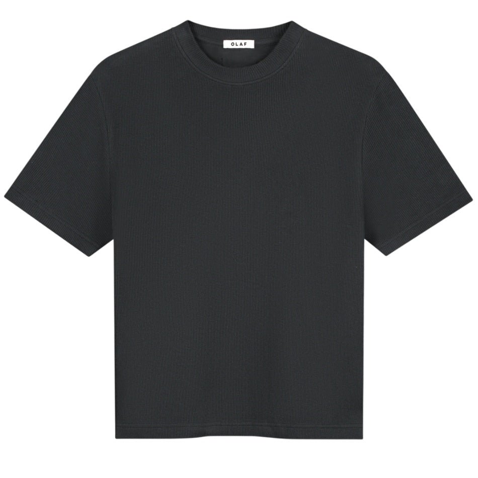 Olaf Ribstrikket T-shirt Antracit