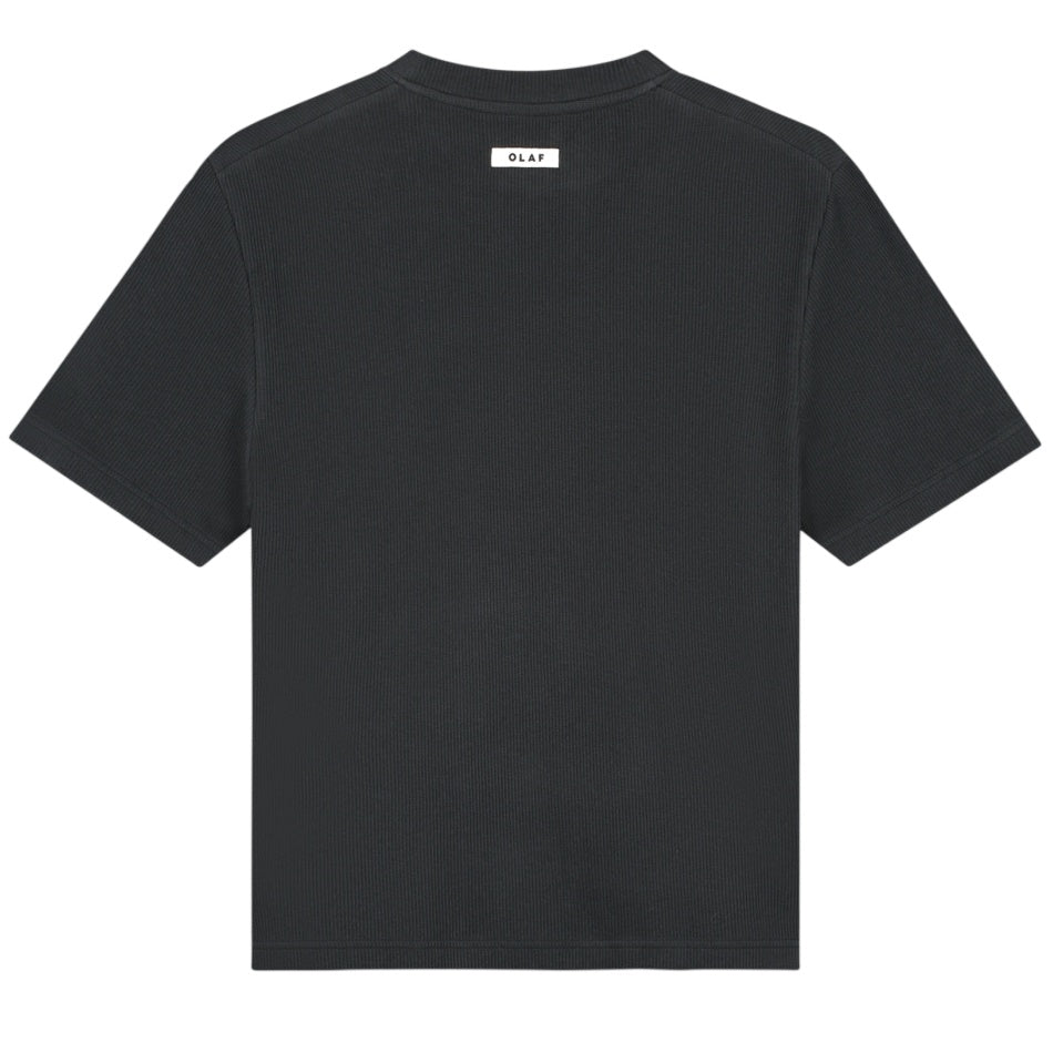 Olaf Ribstrikket T-shirt Antracit