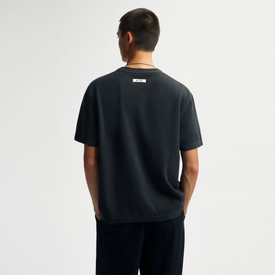 Olaf Ribstrikket T-shirt Antracit