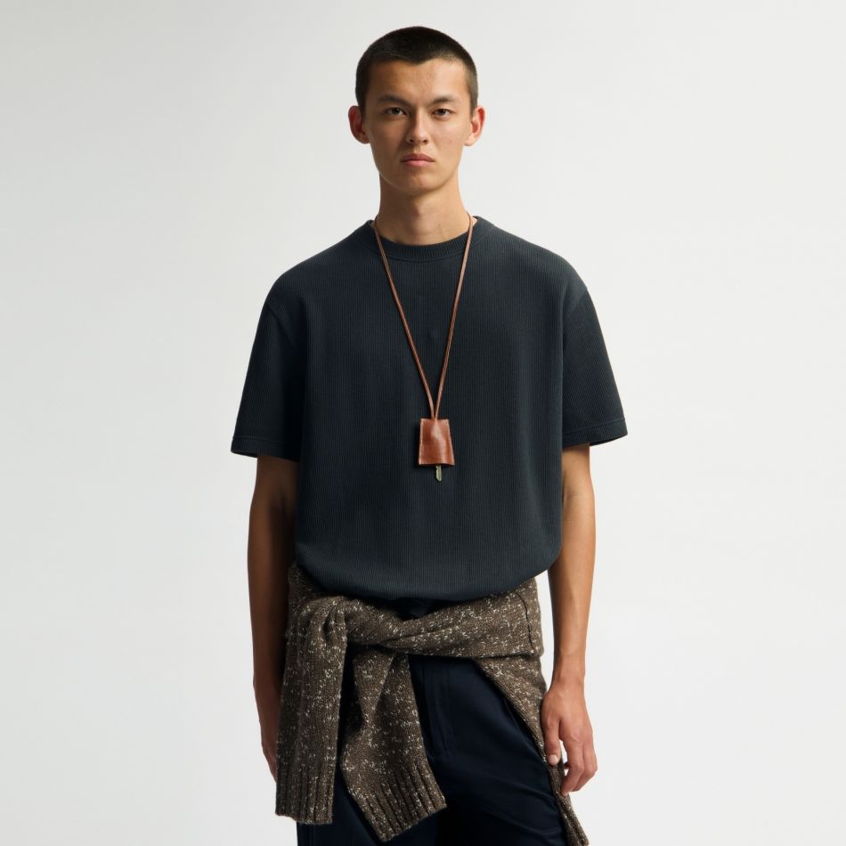 Olaf Ribstrikket T-shirt Antracit