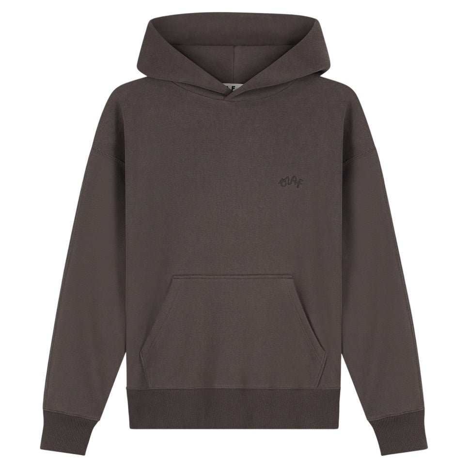Olaf Signature Boxy Hoodie Brun