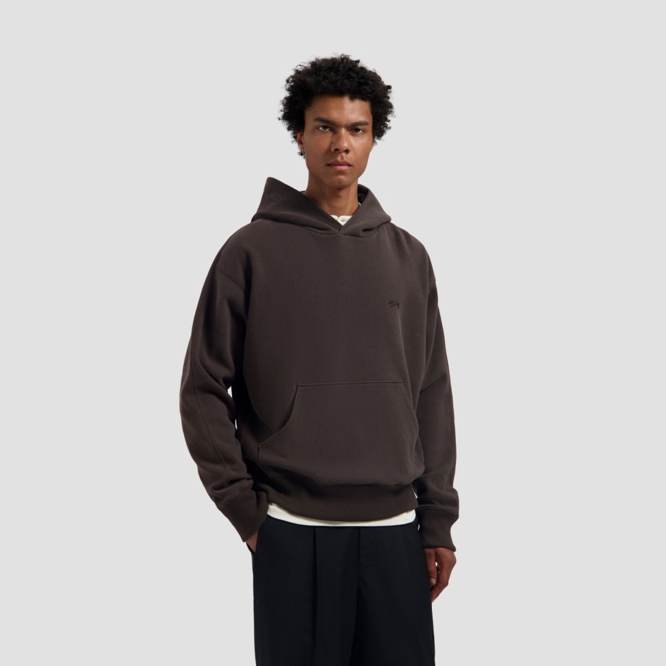 Olaf Signature Boxy Hoodie Brun