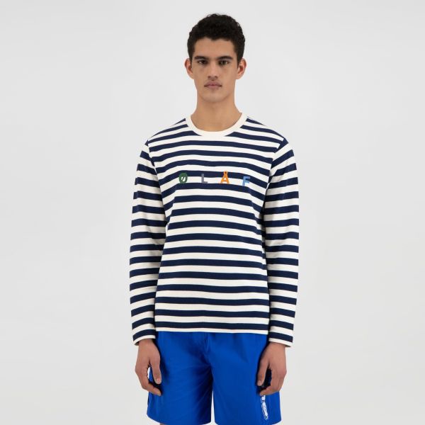 Olaf Stripe Sans T-shirt Blå/Hvid
