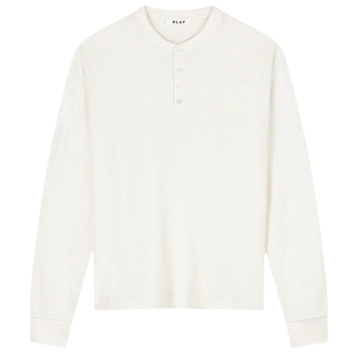 Olaf Waffle Henley langærmet T-shirt off-white