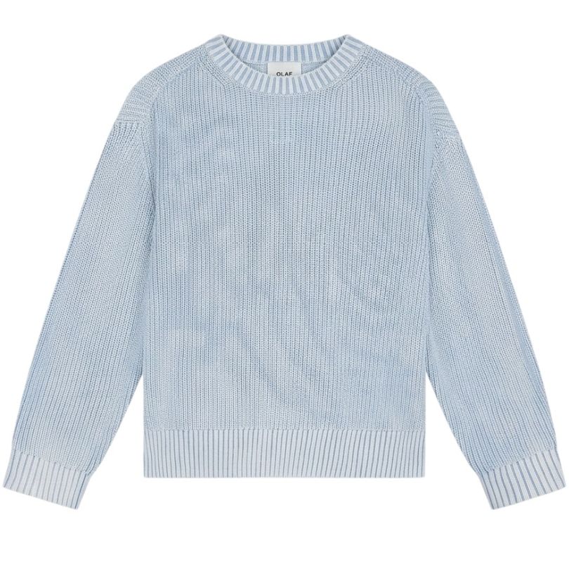 Olaf Washed Knitted Essential Sweater Lyseblå