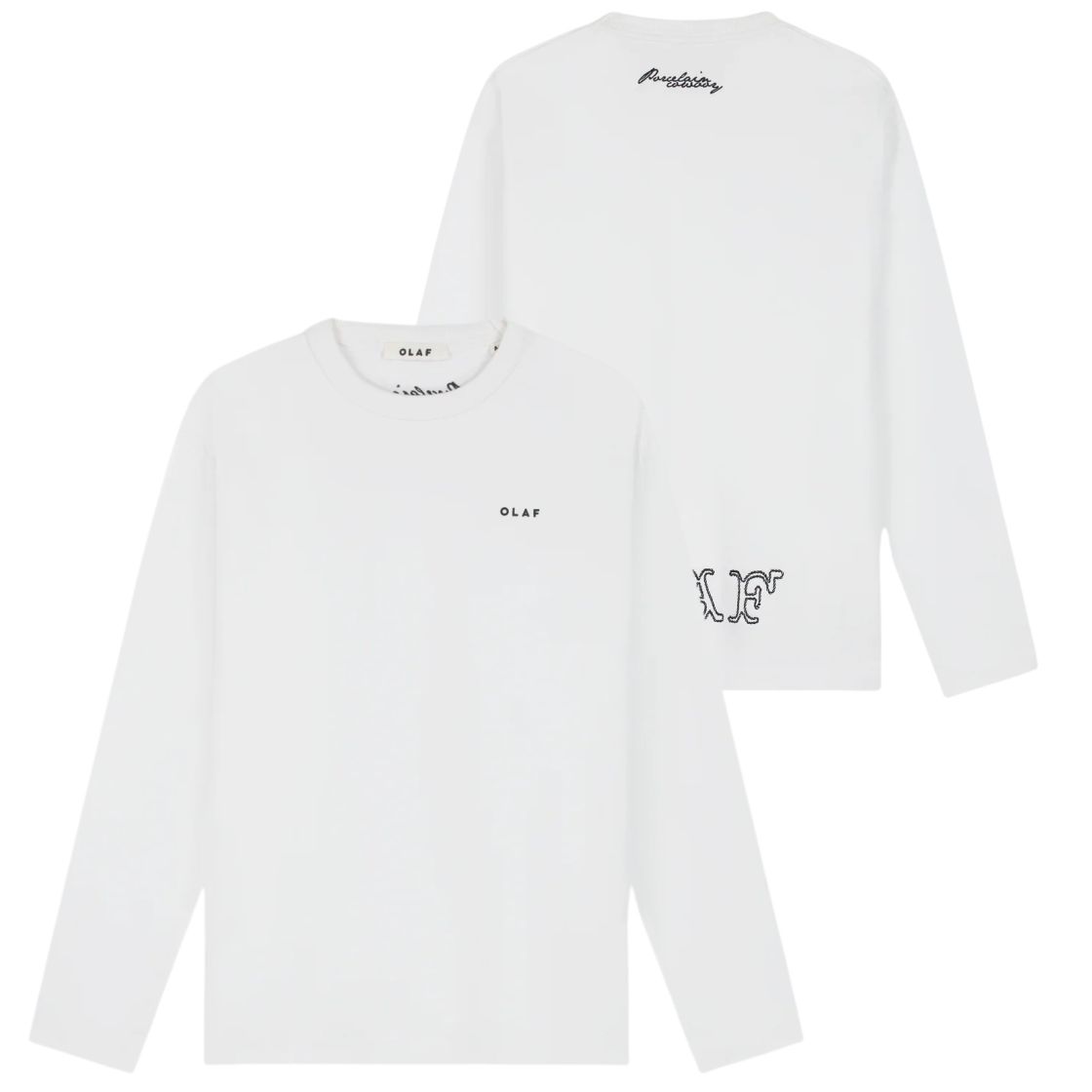 Olaf Western Logo Langærmet T-shirt Hvid