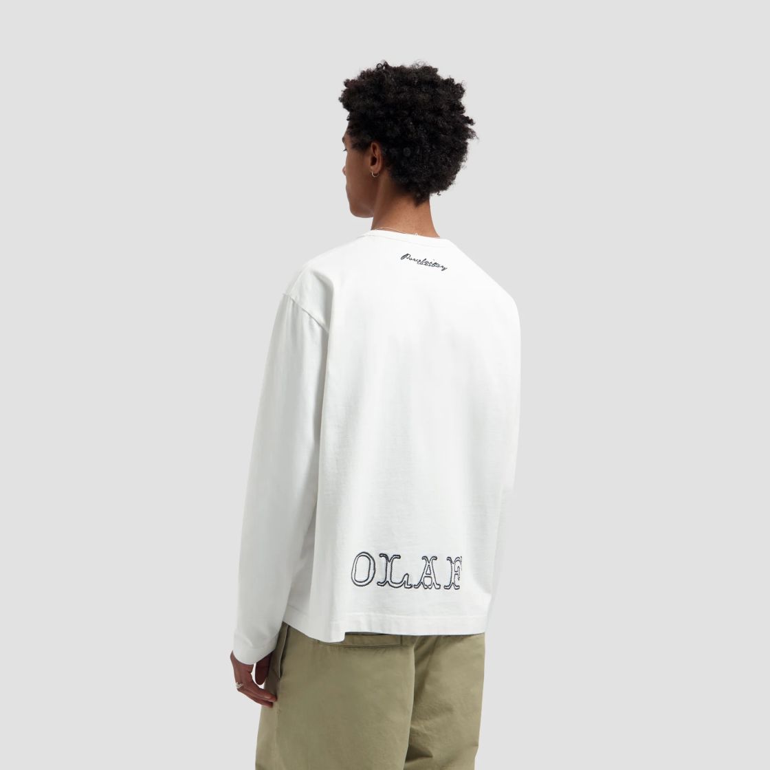 Olaf Western Logo Langærmet T-shirt Hvid