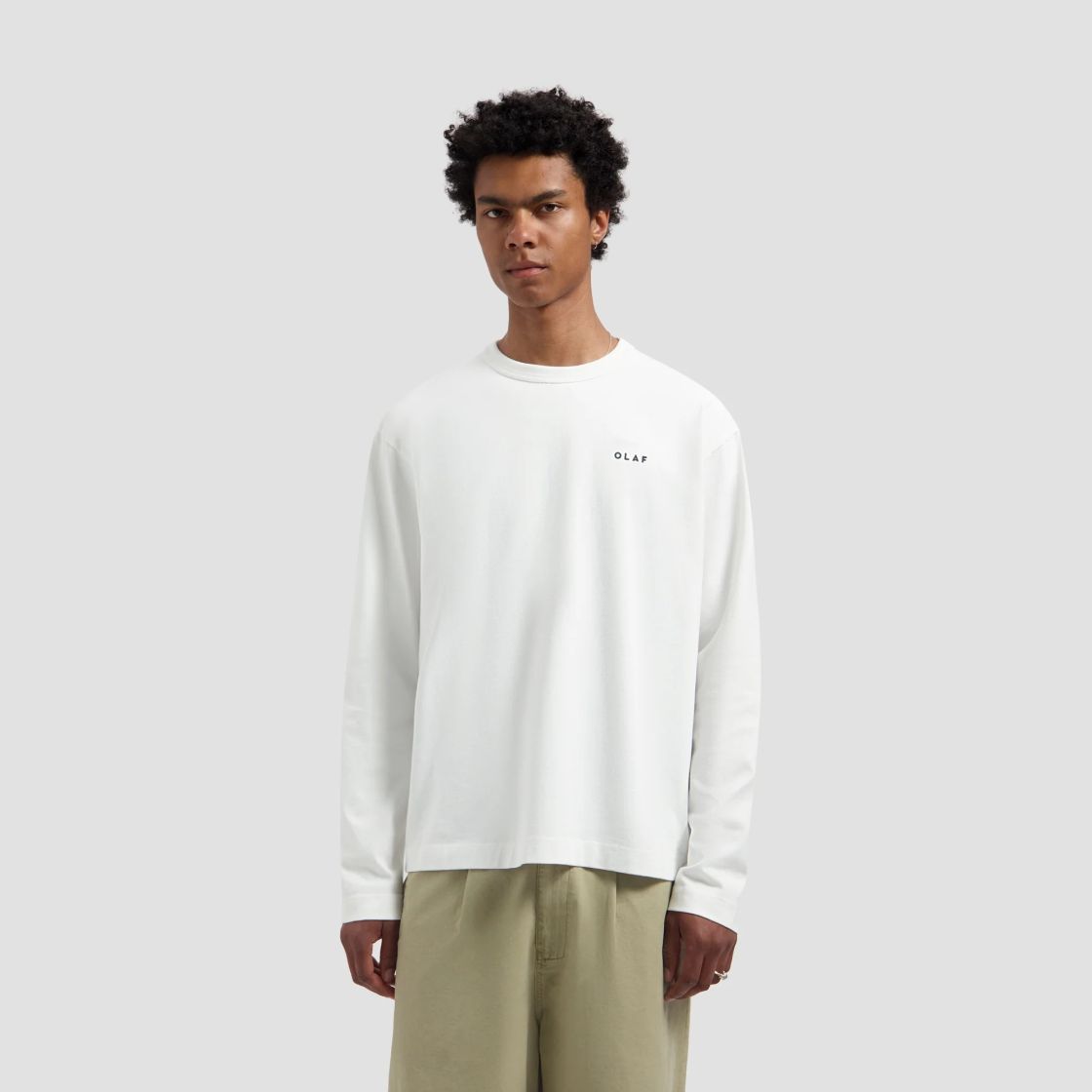 Olaf Western Logo Langærmet T-shirt Hvid