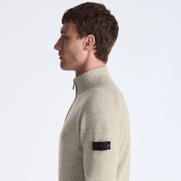 Peuterey Braille Striktrøje med lynlås Beige