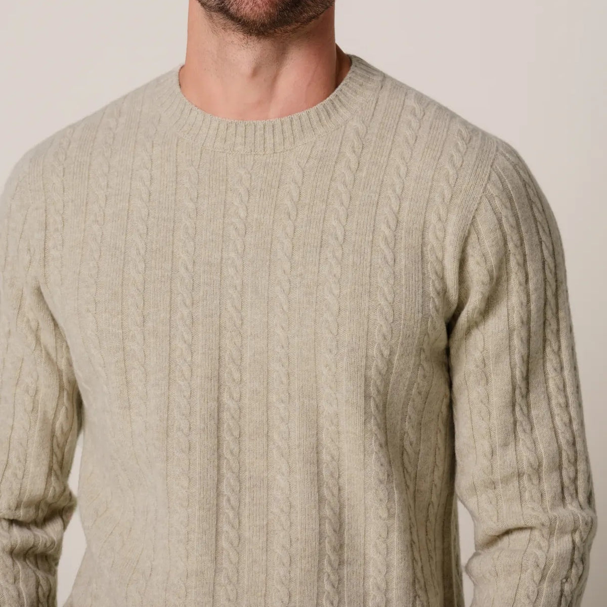 Profuomo Cashmere Kabelstrik Beige