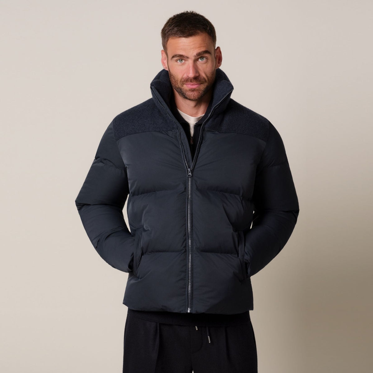 Profuomo Bomber Contrast Puffer Navy