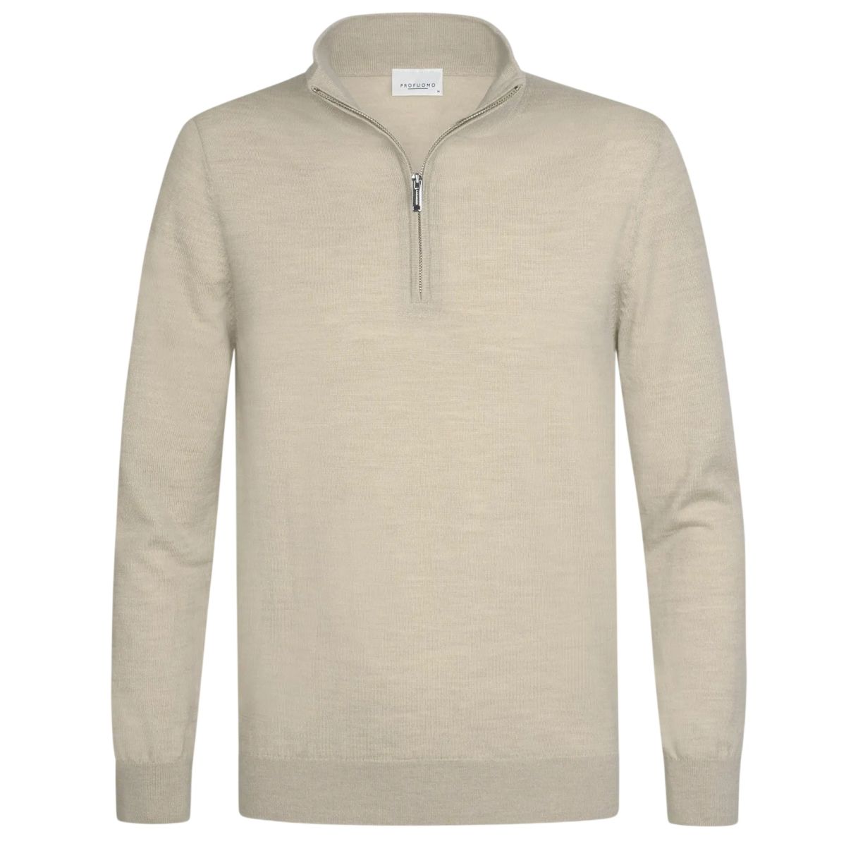 Profuomo Strikket Half Zip Sweater Beige