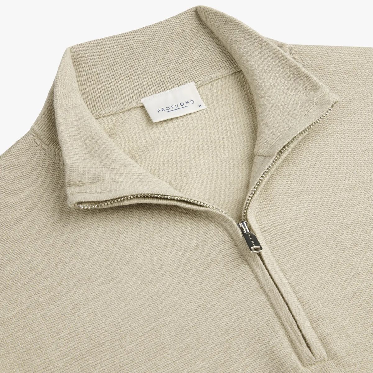 Profuomo Strikket Half Zip Sweater Beige