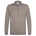 Profuomo Strikket Half Zip Sweater Brun