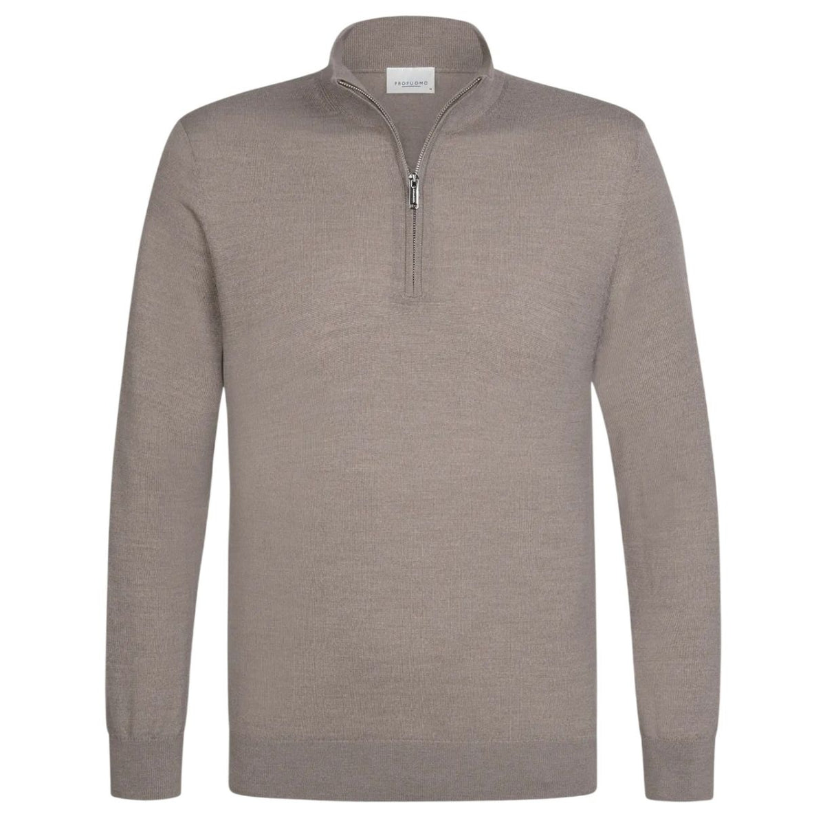 Profuomo Strikket Half Zip Sweater Brun