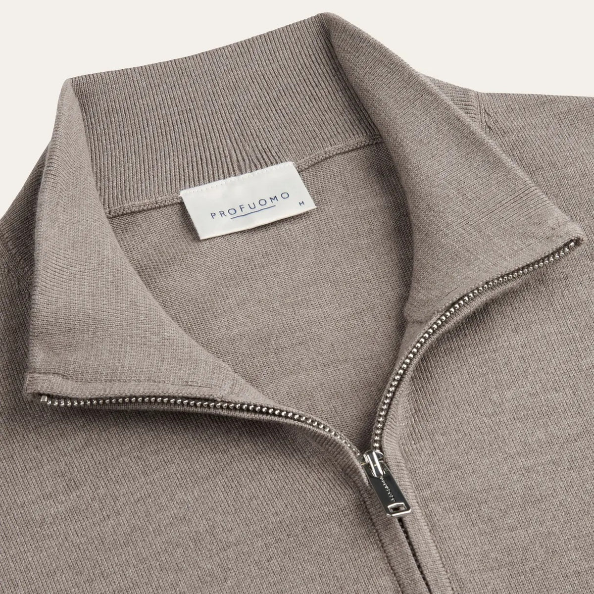 Profuomo Strikket Half Zip Sweater Brun