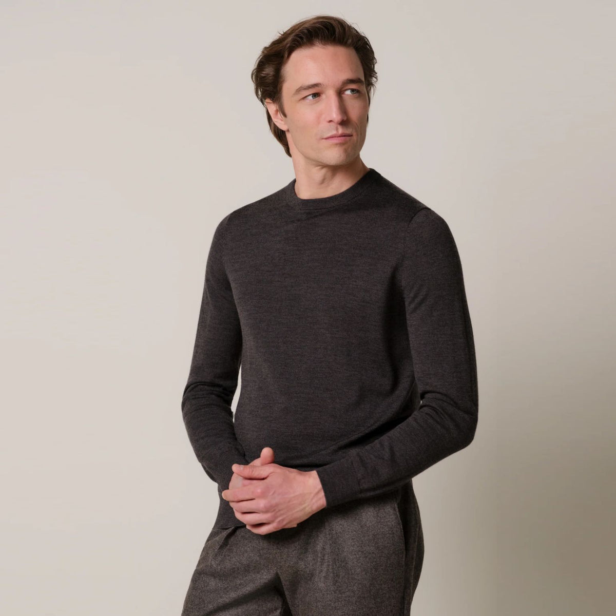 Profuomo Strikket Pullover Sweater Brun