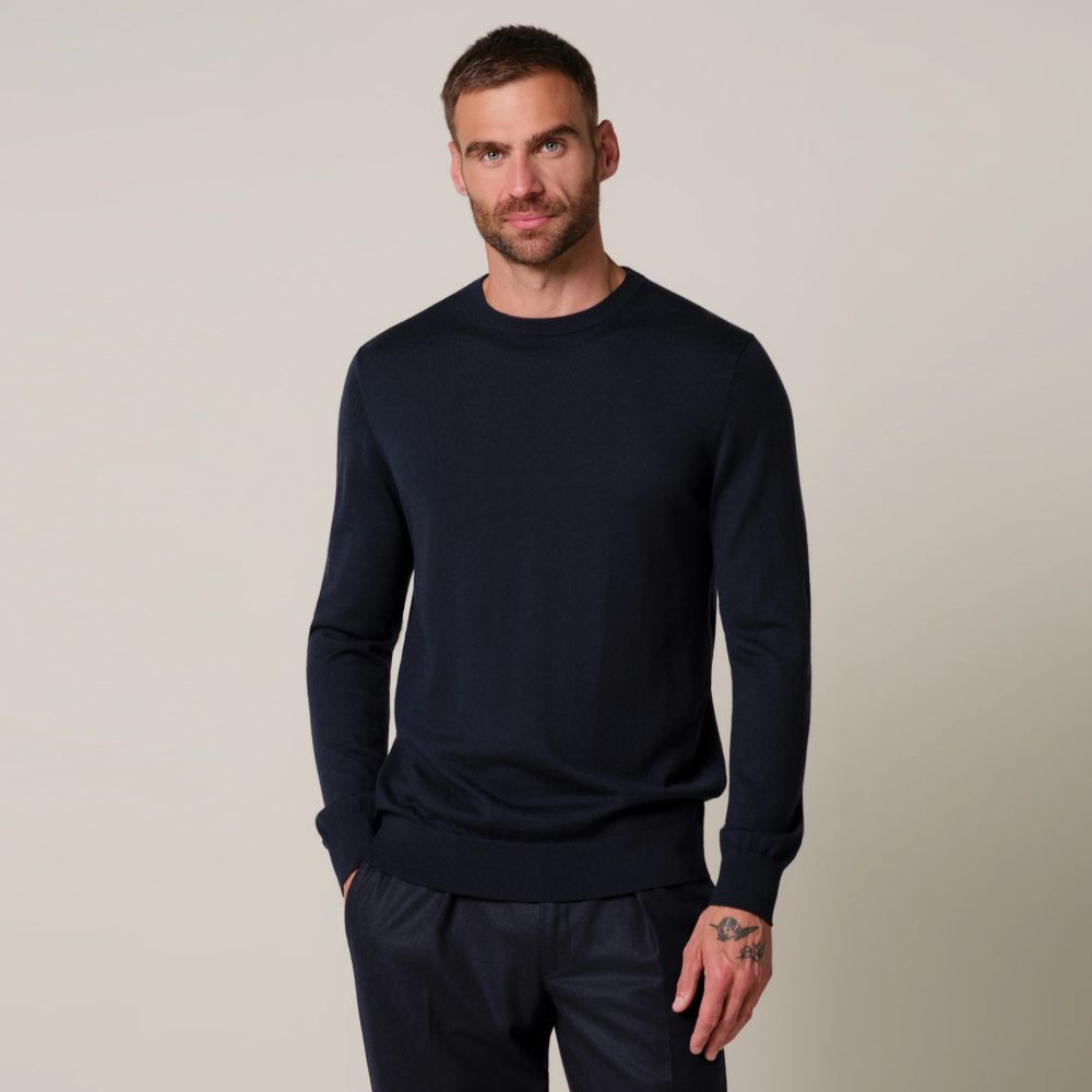Profuomo Strikket Pullover Navy