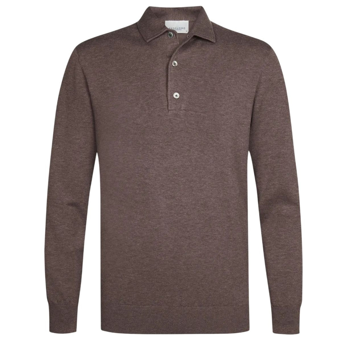 Profuomo Luxury langærmet polo brun