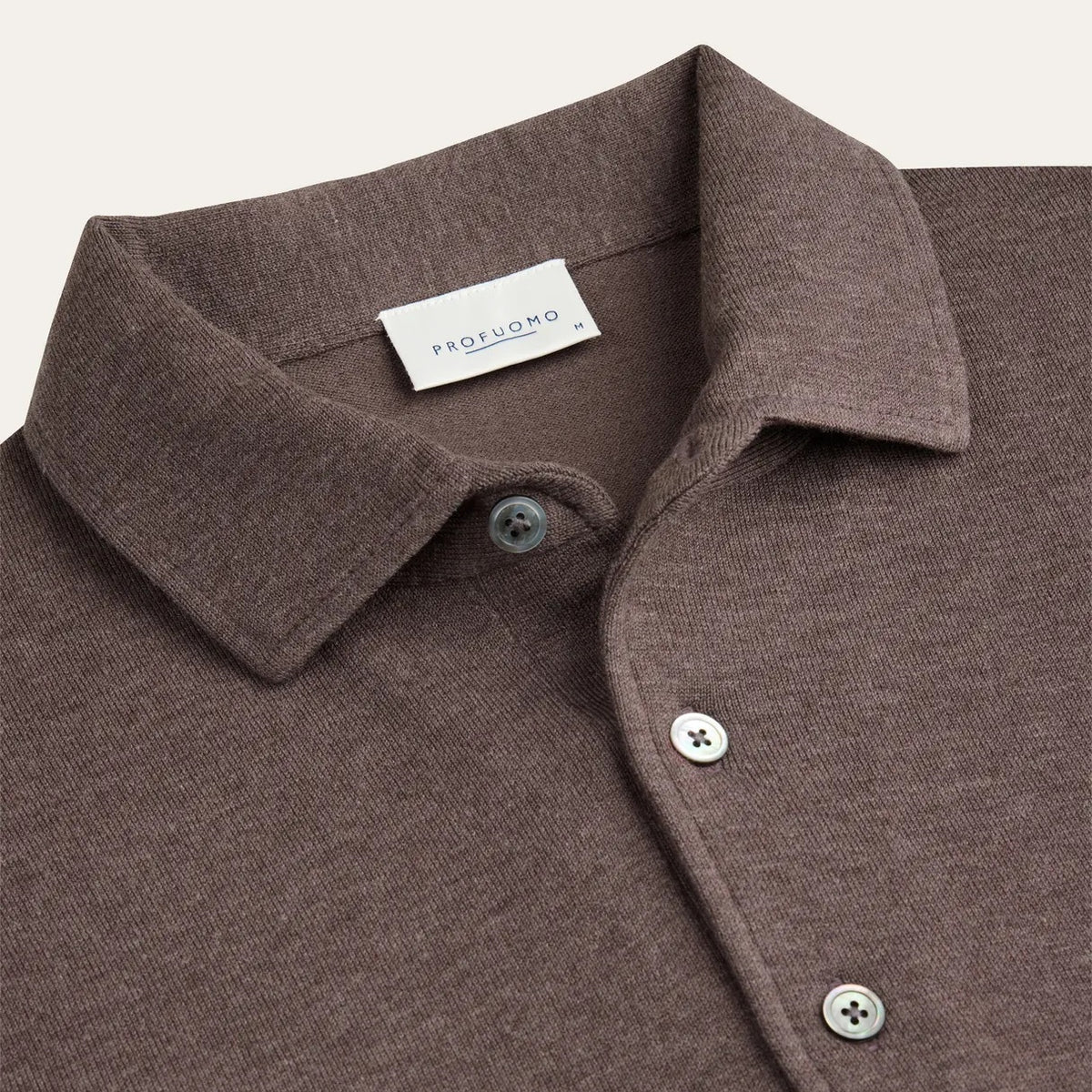 Profuomo Luxury langærmet polo brun